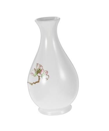 Ciieeo Desktop Decor Office Plants Hydroponics Holder Vase Table Container Decorative Desk Home Delicate White 7X13CM