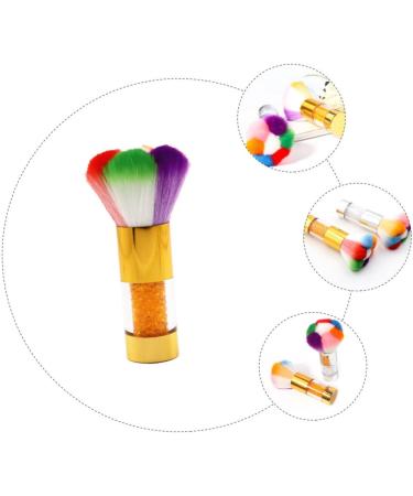 Mikinona 1pc Dust Brush Nail Art Brush Tool Nail Cleaning Gadget Powder Cleaner Nail Scrubbing Brush Manicure Supplies Powder Brush Cleaner Fake Hair Edges Acrylic Nail Brush Nylon Wool 11.5x6cm Golden - Buy Online on SooperMarket.com