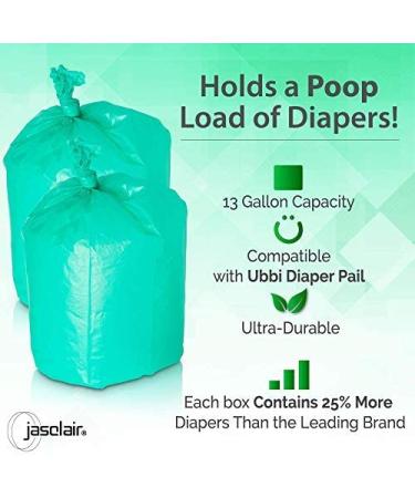 Jasclair Diaper Pail Bags (100 Count) - Compatible with Ubbi Pails - Heavy Duty Trash Bags with Bamboo Charcoal - Odor Fighting Garbage Bags - Buy Online on SooperMarket.com