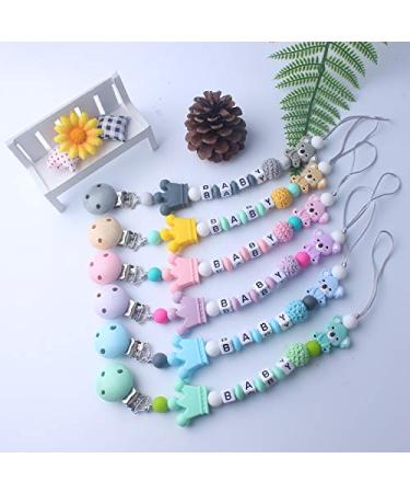 Personalized Pacifier Clip with Name | Custom Baby Pacifier Holder | Teething Toy & Gift for Newborn | Pink - Buy Online on SooperMarket.com