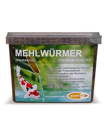 pondovit mealworms premium snack for koi treats 2.4 l
