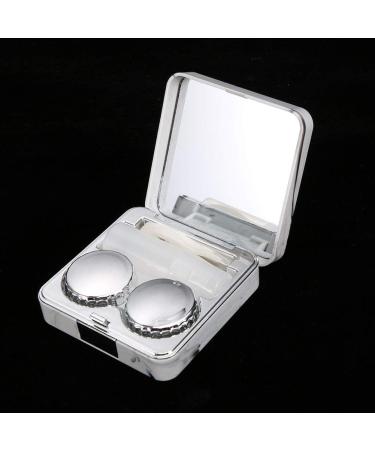 Wifehelper Square Contact Lens Container with Mirror - Stylish Marble Outer Box & Golden Glass Holder for Color Contacts - Perfect for Travel & Shower - Buy Online on SooperMarket.com