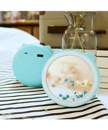 5200MAh Portable Mini Mobile Power Portable Mirror Wireless USB Charging with LED Lighting Mini Vanity Mirror Travel Sensing Lighting-Pink - Buy Online on SooperMarket.com