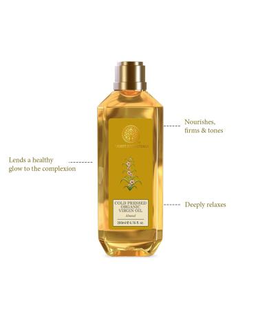 Buy Forest Essentials Organic Cold Pressed Virgin Almond Oil - 200ml | Premium Natural Skincare for All Skin Types - International Shipping Available - Buy Online on SooperMarket.com