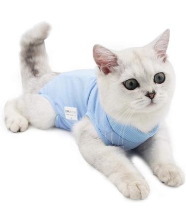 Cat Professional Surgical Recovery Suit Cat Clothes for Abdominal Wounds or Skin Diseases (M Blue) 1.36 kg (Pack of 1) Blue - Buy Online on SooperMarket.com