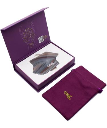 GESS Liyan Agate Gua Sha Facial Tool | 6-Edge Spa Massage Stone for Face Neck & Body | Natural Agate for Fine Lines & Muscle Relaxation - Buy Online on SooperMarket.com