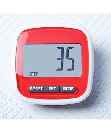 Simple Pedometer with LCD Display 3D Walking Pedometer Pedometer Running Walking Passometer Counter with Clip Red