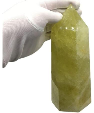 Meditation Gift 1PCS Natural Yellow Water Crystal Column Original Stone Hexagon Single tip Office Meditation (Size : 6-7cm) - Buy Online on SooperMarket.com