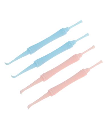 KALLORY 4 Pcs Double-Headed Spiral Ear Spoon Plastic Cleaner Ear Cleaning Tools Nursing Ear Buds Earwax Removal Kit Ear Cleaning Kit Practical Ear Spoons Ear Wax Removers Care Ps Random Color 10x0.8x0.8cm