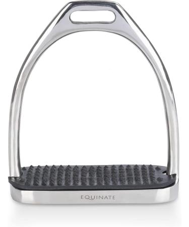 Equinate Stirrups Luna 10cm Stainless Steel | Anti-Slip Rubber Tread | Durable for Adults & Children | Set of 2 - Buy Internationally - Buy Online on SooperMarket.com