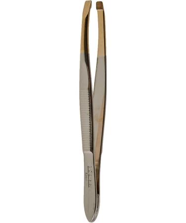 3 Claveles 12240 Straight Hair Tweezer Gold Tip 8 cm - Buy Online on SooperMarket.com