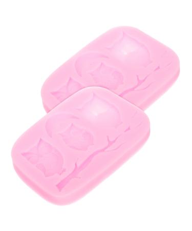 Ciieeo 2pcs Baking Silicone Mold Silicon Molds Clay Mold 3D Owl Shape Molds Fondant Tools Silicone Molds Cake Stencils Candle Molds Silicone Baking Pan Jelly Halloween Silica Gel