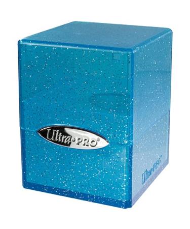 Ultra Pro - Satin Cube 100+ Card Deck Box (Glitter Blue) - Protect Your Gaming Cards, Sports Cards or Collectible Cards In Stylish Glitter Deck Box, Perfect for Safe Traveling