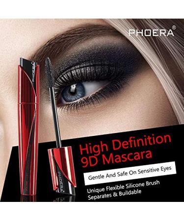 AQUAPURITY PHOERA Lash Volume Mascara Waterproof | 9D Curling Black Mascara for Intense Length & Volume | Long Lasting & Smudge Proof | Cruelty Free - Buy Online on SooperMarket.com