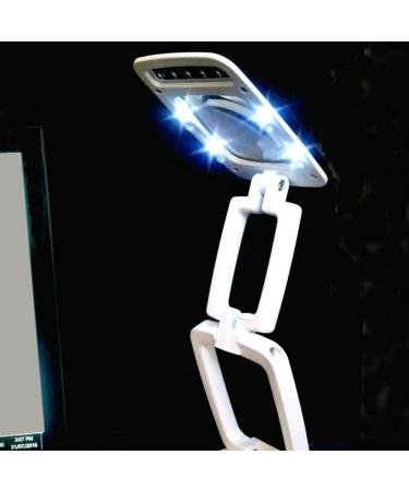 yuoseg Lighted Desk Magnifying Glass Lamp with Light on Stand Led Portable Pocket Magnifier Visor Folding 3X for Reading Hobby - Buy Online on SooperMarket.com