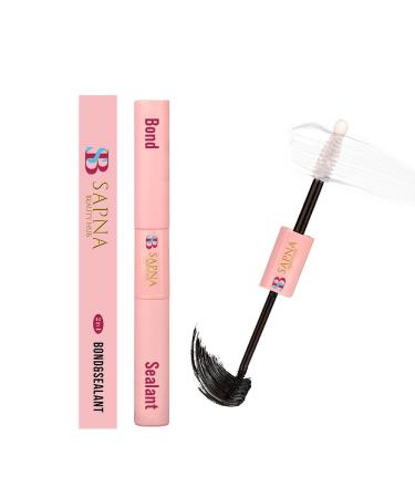 Sapna Beauty Lash Bond and Seal 10ml Cluster Lash Glue for Eyelash Extensions 2-in-1 for False Eyelash Extensions Self Application at Home Eyelash Glue Long Retention 72+ Hours Waterproof