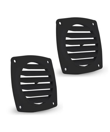 Five Oceans Air Louvered Flush Thru Vent, 3" White/Black Black (Pair)