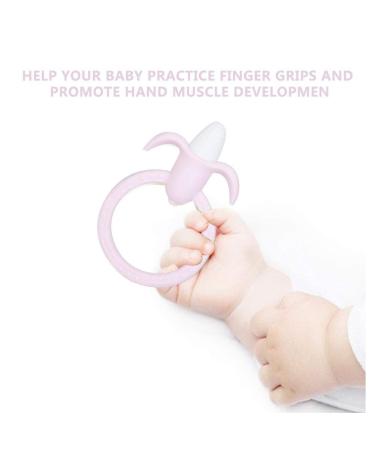 Infant Silicone Teether - BPA Free Soft Pink Teething Toy for Toddlers | Safe Chewing & Soothing Solution - Buy Online on SooperMarket.com