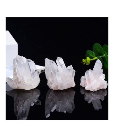 Stone 50-350g Natural White Crystal Cluster Quartz Crystal Health Reiki Stone Raw Point Specimen Home Decor Raw Crystals Crystal Cluster (Color : Crystal Cluster Size : 50-80g) 50-80g Crystal Cluster