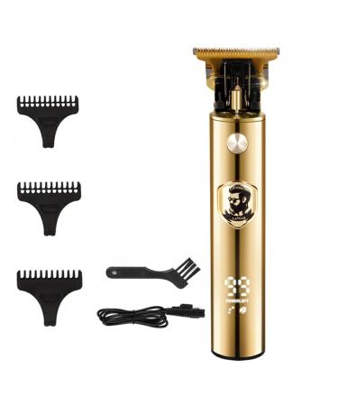 kawehiop Hair Shaver Professional Trimmer Low Noise Groomer Stainless Steel Portable Haircutting Hairstyling Supplies Gold