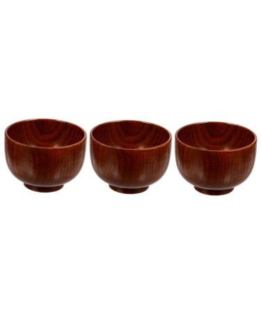 Beavorty 3pcs Shaving Cleaning Bowl Salad Bowl Wooden Wood Man Dressing