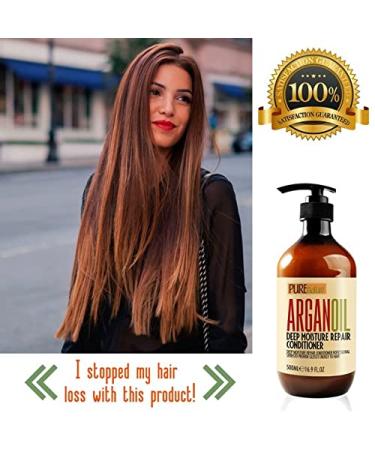 Moroccan Argan Oil Shampoo and Conditioner Set - SLS Sulfate Free - Ideal Gift for Damaged, Dry, Curly, or Frizzy Hair - Thickening Formula for Fine/Thin Hair - Safe for Color & Keratin Treated Hair - Buy Online on SooperMarket.com