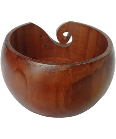 Beiyoule Handmade Bamboo Yarn Bowl - Knitting Wool Holder for Crochet and Embroidery - Wine Red - Buy Online on SooperMarket.com