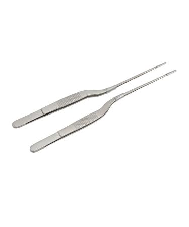 2Pcs Stainless Steel Tweezers Corrosion High Temperature Resistance Tweezers Robust Multipurpose Tool Compact for Hearing Amplifier