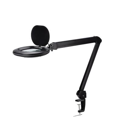 Lumeno 8613SW magnifying lamp workplace lamp with large oval lens 110x150 mm 60 LEDs in 2 steps perfect as reading aid for cosmetics for soldering 3 diopters black black 3 diopters