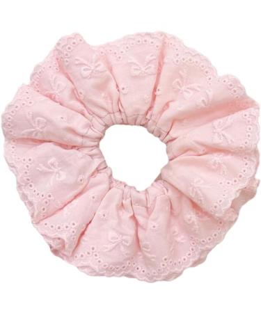 Eye Catching Lace Scrunchies for Women Large Elastic Hair Scrunchy Ponytail Holder Perfect for Everyday Use Pink - Buy Online on SooperMarket.com
