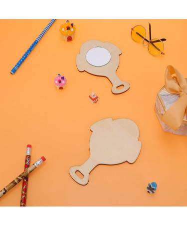 Beavorty 10pcs Crafts Mirrors Handheld Princess Mirror Toy Mini Painting Mirror Birthday Present Diy Wood Mini Mirror Late Handmade Toys Kids Puzzle Unbreakable Child Wooden - Buy Online on SooperMarket.com