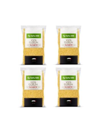 4x 500g ALFABETO ABC NR313 DRY PASTA 100% DURUM WHEAT PREMIUM SEMOLINA MACARONI TARTU MILL 2Kg