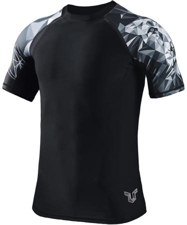 HUGE SPORTS Men's Short Sleeve Splice Rashguard Shirt - Swim & Surf Vest XXL Lion - International Shipping Available - Buy Online on SooperMarket.com
