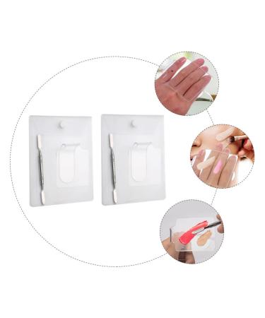NOLITOY Acrylic Makeup Palette Set - 2pcs Handheld Mixing Trays for Blush Eyeshadow & Salon Use - Durable Stainless Steel Spatula Included - Buy Online on SooperMarket.com