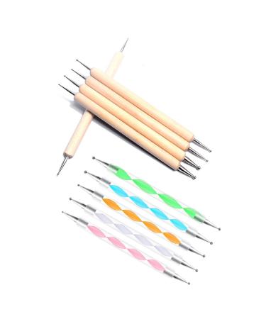 Dajidafu 1 Set Dotting Tools Two Ways Drawing Painting Carving Set DIY Design Manicure Tools Freehand Embossing Point Drill Pen