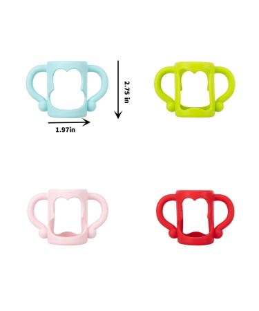 Dr. Brown Narrow Baby Bottle Handles - Easy Grip Bottle Holder for Baby Transition - BPA-Free Silicone - Pack of 4 - Buy Online on SooperMarket.com