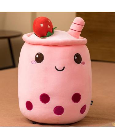 Hpory Bubble Tea Plush Pillow - Cute Boba Milk Tea Cup Toy for Kids - Pink 23cm - Buy Online on SooperMarket.com