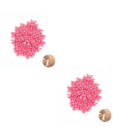 MAGICLULU 2pcs Hair Removal Hard Wax Beans Wax Bead Depilatory Pearl Beeswax Pink Painless