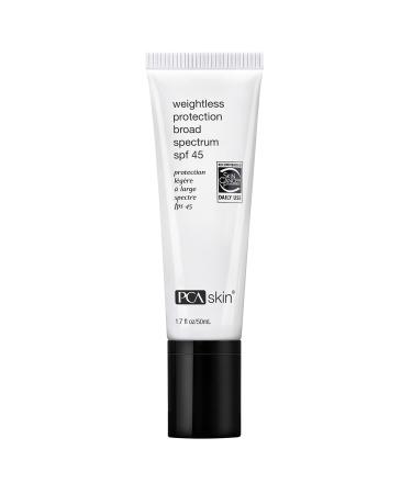 PCA SKIN Weightless Protection Broad Spectrum SPF 45 - Oil-Free Hydrating Face Sunscreen with 8.4% Zinc Oxide for Acne-Prone/All Skin Types (1.7 fl oz) 1.69 Fl Oz (Pack of 1)