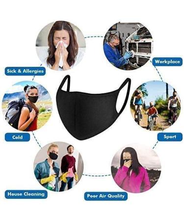 Reusable Black Cotton Face Masks - 8 Pack | Fashionable & Washable | Eco-Friendly Protection - Buy Online on SooperMarket.com