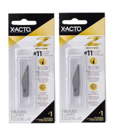 2-PACK - X-ACTO Z Series Light-Weight Replacement Blade No 11 4-7/8 in L Stainless Steel Blade Gold Hue 5 blades per pack Z Blades 5ct - 2 Pack