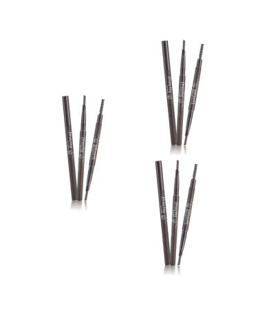 FOYTOKI 3pcs 2 1 Eyebrow Brush Eyebrow Makeup Waterproof Eyebrow Pen Brow Pencil Microblading Pen Stand
