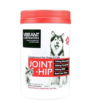Vibrant Health Joint + Hip Supplement for Dogs & Cats Beef Liver Flavor 9.17 oz (260 g)