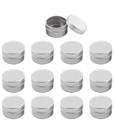 Zeoabsy 12 pieces 5ml silver empty aluminum socket aluminum round doses aluminum box with plug -in lid tin cans cream cans for diy ointments candle cosmetics shaving soap silver 5ml