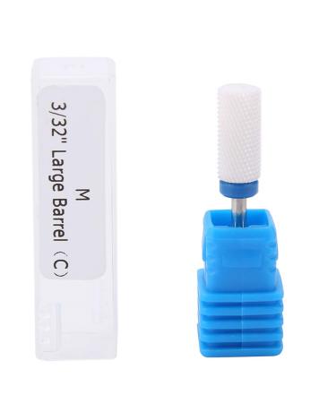 Nail Drill Bit Ceramic Nail Drill Bit Electric for Manicure Pedicure Cuticle Gel Nail Polishing Nail Art Tools Accessories for Acrylic Gel Nails for Salon Home Use (Round Flat Head M)