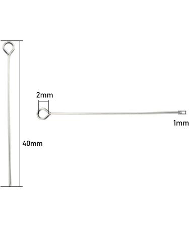 200PCS 1.6inch 304 Stainless Steel Eyepins for Jewelry Making - Buy Online on SooperMarket.com