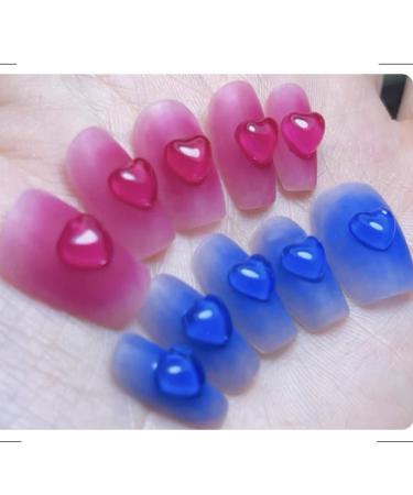 200PCS Clear Heart Nail Art Decals - 3D Acrylic Charms for DIY Manicures - Salon Quality Accessories for Women - Buy Online on SooperMarket.com