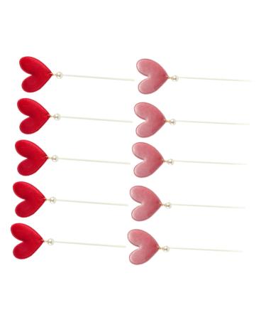Warmhm 10pcs Valentines Day Food Picks Engagement Cake Toppers Valentine Day Food Picks Christmas Cupcake Topper Proposal Cake Toppers Valentine Day Party Supplies Heart Love Fruit Baby