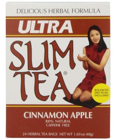 Ultra Slim Tea, Cinnamon Apple, Tea Bags, 24 Count Box, 1.69 Oz