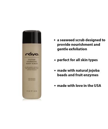 RAYA Enzyme Hydrating Body Scrub 8 oz - Pineapple Scent | Gentle Exfoliating Scrub with Seaweed & Jojoba Beads | Buy Internationally - Buy Online on SooperMarket.com